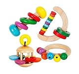 Schöne bunte Kinder-Hand ergreifend aus Holz Glocke pädagogisches Spielzeug