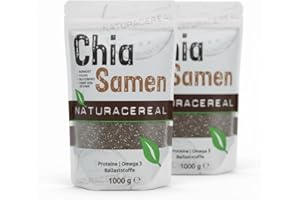 ‎NATURACEREAL Naturacereal Premium Chia Samen 2kg - Reich an Omega-3, Ballaststoffen und Nährstoffen- Ideal für eine bewusste Ernährung