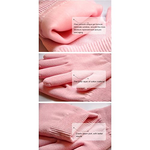 1 Paar Unisex SPA Gel Feuchtigkeitsspendende weich und geschmeidig Handschuhe/ Gel Handschuhe, Magische Unisex Kosmetikerin erweichen Whitening feuchtigkeitsspendende Behandlung Hautpflege Gel Handschuhe(Rosa) - 7