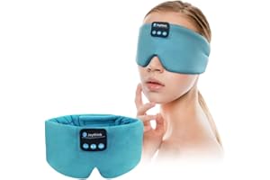 Joythink Silk Sleep Headphones Sleep Mask Bluetooth Headband Headphones for Sleeping Travel, Adjustable Sleeping Eye Mask with Bluetooth Headphones Thin Speaker Kids Children