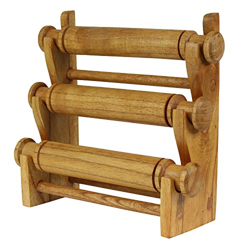 Armreifhalter Armbandhalter Uhrenhalter Schmuckhalter Uhrenständer Armbandständer Schmuckständer Rollen Holz Hellbraun