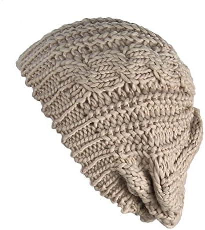 YJWAN Women Ladies Baggy Beret Chunky Knit Knitted Braided Beanie Hat Ski Cap