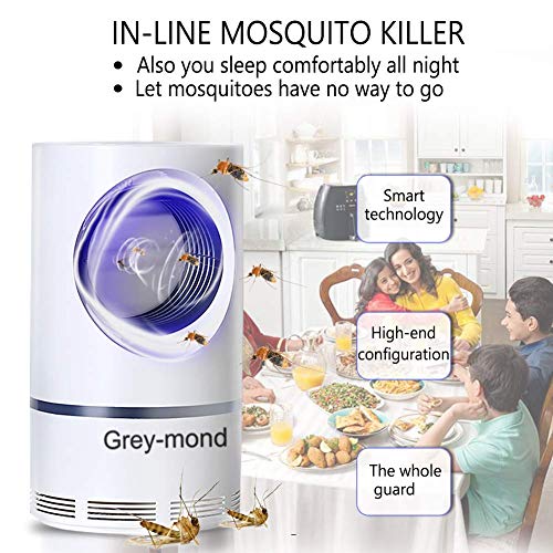 Lámpara mosquitos - 5W Trampas para Insectos Matamoscas Mata Mosquitos Eléctrico para Proteger a los niños, Mata Insectos con 368NM Luz Ultravioleta USB LED, Sin Productos Químicos (A)