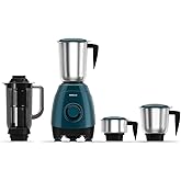 Havells ESO 750 Watt Mixer Grinder | 4 Jars (3 Stainless Steel + 1 Juicer Jar) | Heavy-Duty ABS Body | Powerful Motor | Wider Mouth Blades | Handles o