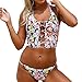 Produktbild homee Badeanzug - Sommer BH Crossover Spitze Halter Vintage Print Bikini Dreieckigen Badeanzug,Im Bild,M