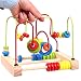 hibote Classic Developmental Jumbo Wooden Bead Maze Game, Circle Abacus Wooden Around Bead Maze Learning Educational Toys for Kids, Multicolor First Bead Roller Coaster Gift Present for Girls Children Baby Toddlers