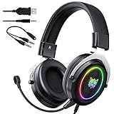 Gaming Headset for PS4, PS5, Xbox One, Over-Ear Gaming Headphones for PC, Video Games, Laptop, Mac, Smart Phones with Noise C