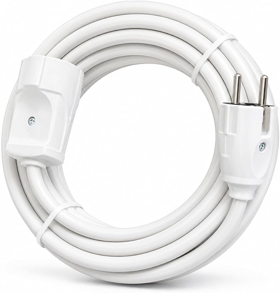 3x2.5mm TTR Tekli Beyaz Topraklı Kauçuk Uzatma Kablosu (10 METRE)
