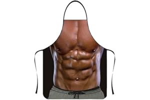 Anzhee Sexy Men Apron Creative Cooking Apron Kitchen Apron BBQ Apron Funny Motif Apron for Men Women Party Costume Funny Apron for Boyfriend New Funny Bib Apron Gift