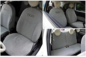 Italfodere - Coprisedili Auto Anteriori e Posteriori - Compatibili con Fiat 500 - Fatti a Mano - Cotone - Gommapiuma - Poliestere - Accessori Auto Interno - Made in Italy - Cordura