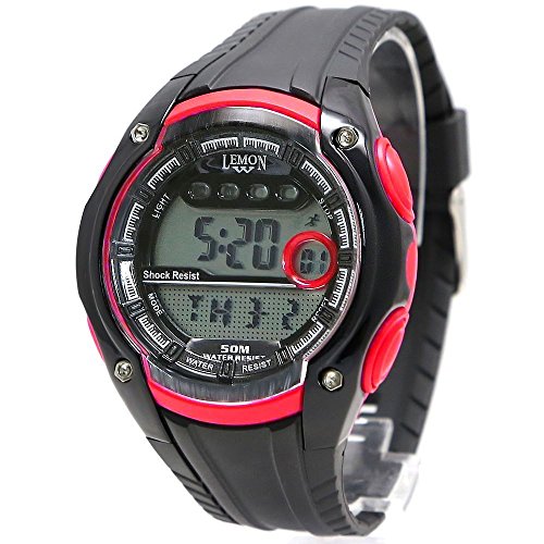 Alexis Damen Runden Uhren Schwarz Kunststoffband Weis Dial Wasserdicht Alarm Stoppuhr Backlight 12/24 Hour Mode Alexis Damen Runden Uhren Schwarz Kunststoffband Weis Dial Wasserdicht Alarm Stoppuhr Backlight 12/24 Hour Mode