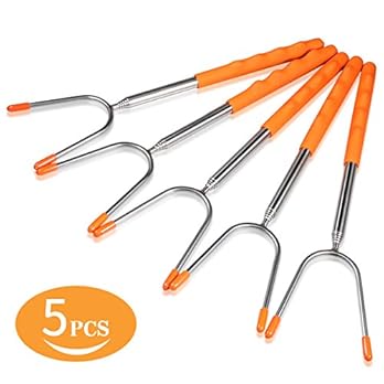 Echtpower Grillspiee Aus Rostfreiem Edelstahl Ausziehbar Grillspie Set Fr Lagerfeuer Oder Grillschale Bis Zu 115cm Lang 5er Set