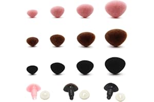 Zasvec Sicherheitsnasen für Häkeltiere 60 Stück Flocking D-Typ Sicherheitsnase Kunststoff Animal Craft Nase Triangle Nase Sicherheit Nase Bärennasen mit Unterlegscheiben für DIY Craft Bären und Hunde