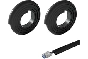 Xafrstyu Cable Trunking Kit, Electrical Cable Trunking with Self Adhesive, Trunking for TV Cables, Decorative Self-Adhesive Cable Cover (2M,Black)