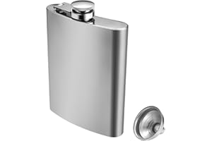 LIFHAP Edelstahl Flachmann,Hip Flask,Flachmänner - und Trichter,8oz.227 ml,1 Stück