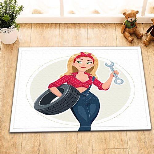 60cm Lx40cm W None- Slip Water Absorption Soft Bath mat Sexy Girl Digital Design Print Carpet For Bathroom Decoration
