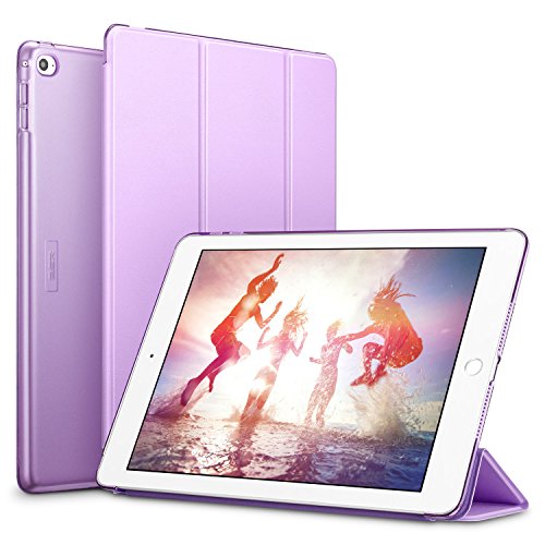 iPad Air 2 Hülle, ESR® Yippee Bildserie Auto aufwachen / Schlaf Funktion Wickelfalz Ledertasche mit Lichtdurchlässig Rückseite Abdeckung Schutzhülle für iPad Air 2 / iPad 6 (Lila)