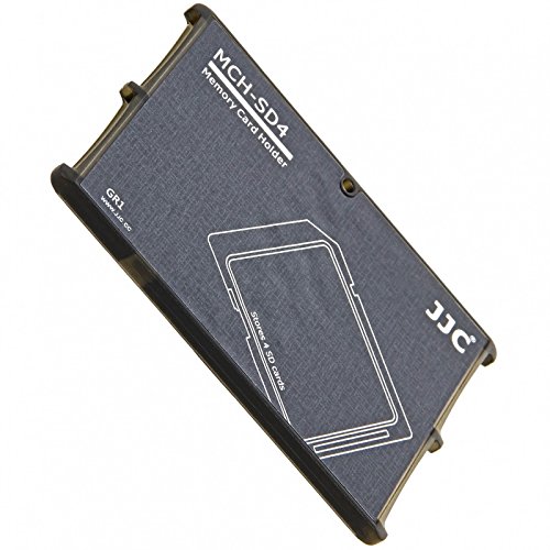 Extrem Kompaktes Speicherkarten Etui Aufbewahrungsbox im Kreditkarten-Format fuer 4x SD SDHC SDXC - grau