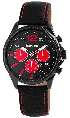 Raptor Herren Analog Armbanduhr mit Lederarmband in dunkelbraun | Chronolook | Datumsanzeige |  44 mm - 297875000035 Raptor Herren Analog Armbanduhr mit Lederarmband in dunkelbraun | Chronolook | Datumsanzeige |  44 mm - 297875000035