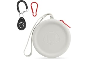FIDWALL ochette en silicone pour friandises pour chien,avec Clickers de dressage pour chiens,marche pour chien et chat,format de poche,facile à nettoyer,sans odeur,fermeture éclair,sac de voyage (gris clair)