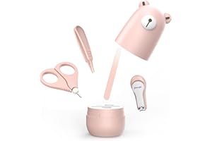 FACEWEGEN Baby Nail Clippers Set, Baby Nail Kit with Cute Case, Infant Manicure and Pedicure Health Grooming Care Can for Newborn, Kids and New Parents As Shower Gifts (Pink)