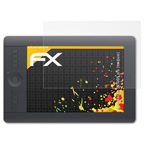 atFoliX Película Protectora para Wacom INTUOS Pro (Medium) Lámina Protectora de Pantalla, antirreflejos y amortiguadores FX Protector Película (2X)