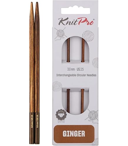 KnitPro Ingwer Doppelstricknadeln - 12,5cm X 3mm 5er Pack Braun