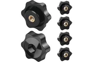 BOUMVID Sterngriffmutter M6 6 Stück, Flügelmutter Äußerer Durchmesser 38mm, Rändelschraube Innengewinde Messing, Sterngriff für Maschinen und Anlagen, Werkzeugmaschinen, Fitnessgeräte, Möbel