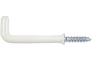 Merriway® BH01172 (10 Pcs) Plastic Coated Square Dresser Hooks, 25 mm (1 Inch) White - Pack of 10 Pieces