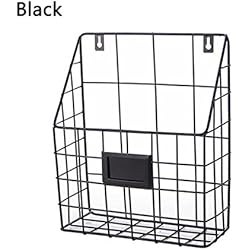 ShouYu En fer forgé Wall Mounted étagère simple salon journal panier porte-revues panier de rangement boîtes rangement (noir, 25 * 10 * 30cm)