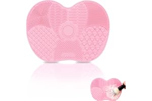 ZELHYEUU Tapis de Nettoyage en Silicone, Brosse de Maquillage, Outil de Lavage Portable, Epurateur de Lavage en Silicone Souple (Rose)