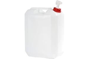 DUUOUS Garrafa Grifo 25 litros Agua Camper Aceite contenedor Transparente Boca Ancha Ideal para Agua Gasolina químicos depósito Aire Acondicionado Camping Furgoneta Camper Uso Alimentario (1Garrafa)