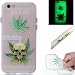Produktbild iPhone 6 PLUS/6S PLUS Hülle AllDo Leuchtende Silikonhülle Leuchtet im Dunkeln Lichtdurchlässigen Gummi-Kasten Glatte Leichtgewicht Etui Gedruckte Muster Design Hülle Flexibler Weicher Etui mit Goldenen Seitlichen Knöpfen Kratzer-Beständige und Stoßdämpfung Schutzhülle für iPhone 6 PLUS/6S PLUS - Marihuana Skelett