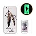 Produktbild iPhone 6/6S 4.7 Inch Luminous Hülle (Mit Frie HD Displayschutzfolie) Leuchtende Silikone Rückhülle Für iPhone 6/6S 4.7'' Silikon Gel Etui Handy Hülle Weiche Transparente Luminous TPU Back Case Tasche Schale Leuchten In Der Nacht Apple iPhone 6/6S-Goldfeder (Dare To Dream)