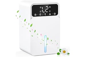 HONMICON Luftentfeuchter Elektrisch, Entfeuchter mit 2 Stufen und Schlafmodus, 7 Farbiges LED Licht, 1500ml Wassertank mit Abschaltautomatik, Tragbar, Ultraleise, Raumentfeuchter für Badezimmer, Schlafzimmer