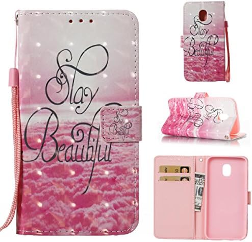 Samsung J3 2017 Case, Samsung Galaxy J330 Wallet Case, MEETER [Phone Case] Premium Soft PU Leather Folio Book Style Wallet Beautiful Pattern Printing Design Case with [Kickstand] Stand Function Card Holder and ID Slot Slim Magnetic Flip Protective Skin Cover for Samsung Galaxy J3 (2017) / J330