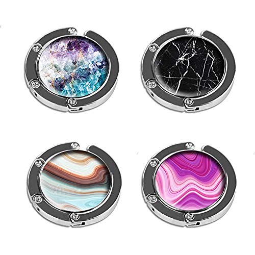 Gamtec Purse Hook Set of 4 - Borsa pieghevole per borsa con custodia, supporto per borsa per donna (4 pezzi)