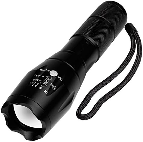 BoJo Super Bright LED Handheld Flashlight, Water Resistant, Zoomable, Rechargeable, Pocket-Sized Torch with 1000 Lumens CREE LED, 5 Light Modes and 18650 Battery for Camping, Hiking and Emergency Use