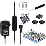 For Raspberry Pi 3 model b Kit ,5V 2.5A Netzteil Adapter Ladegerät , Gehäuse Kühlkörper Lüfter (Blau)
