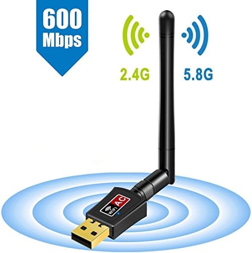 GroGoo Wifi Dongle High Speed Internet Dual Band 2.4/5GHz 600Mbps Wireless USB WiFi Adapter for PC / Desktop / Laptop / Tablet, Supports Windows 10/8/7/Vista/XP/2000, Mac Os X 10.4-10.11.4 and 10.12.1