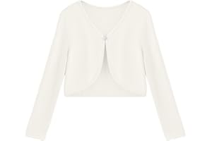 Arshiner Bolero da Bambina con Cardigan Aperto sul Davanti Cardigan per Bambini Bolero in Maglia con Maniche Lunghe e Chiusura a Bottoni