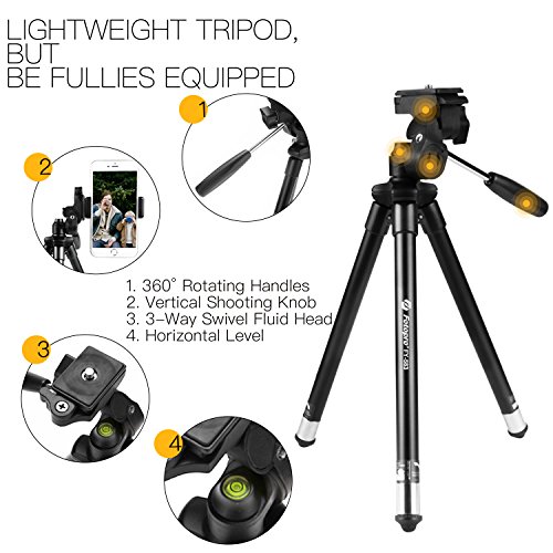 Fotopro 39.5 Pollici Treppiede di Cellulare Treppiede di Fotocamera in Alluminio Supporto di Fotocamera Portabile con Telecomando Bluetooth e Clip da Montare Smartphone per Riprese in Esterno, Viaggio o Creazione di Youtube Video, ecc (Argento)