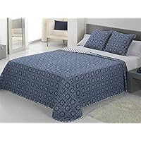 Mora Nadia Colcha, Poliéster, Azul, Individual, 180x270x3 cm