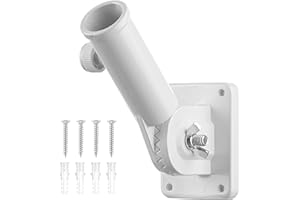 SVUPUE Flag Pole Holder Adjustable, Flag Pole Holder, Multi-Position Flag Pole Holder, Flag Holder Bracket, Bracket Adjustable Flagpole, with Hardwares, Adjustable Flagpole for Flag Decoration, White