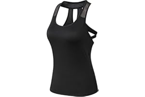 Yimutian Canotte Sportive Donna Fitness Traspirante Girocollo Canottiera Sportiva da Donna per Corsa Allenamento Palestra Yoga