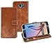 Produktbild Book-Style Ledertasche Tasche für Samsung Galaxy S6 *ECHT LEDER* Handytasche Case Etui Hülle (Original Suncase) in cognac