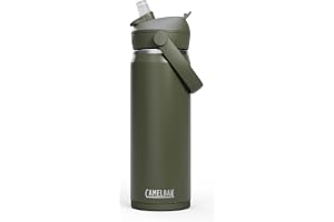 Camelbak Thrive Flip Straw VSS Vattenflaskor, Moss, 600 ml | Drick rent, lätt på språng, förtroende för läckage, kalla drycke