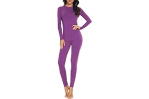SIMIYA Women Thermal Underwear Set Base Layer Long Sleeve Top Ultra Soft Long Johns Fleece Lined Thermals Leggings for Winter Workout