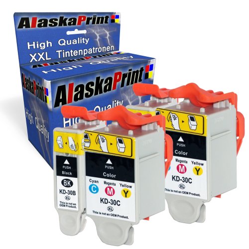 Premium 4er Set Druckerpatronen Kompatibel für Kodak 30 XL Tintenpatronen für Kodak ESP OFFICE 2100 ESP OFFICE 2150 ESP OFFICE 2170 ESP C110 ESP C310 ESP C315 ESP C100 ESP C300 ESP C115 ESP C330 ESP C110 ESP C360 HERO 3.1 - HERO 5.1 (Schwarz , Black , BK , Color , Farbig) 2x30b+2x30c-kodak