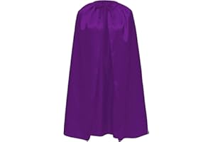 WILDARMS Capa de Disfraz Satinada para Niños y Adultos 90cm, Capa de Superheroe Halloween Cosplay Carnaval con Cinta Ajustable Unisex (Morado)